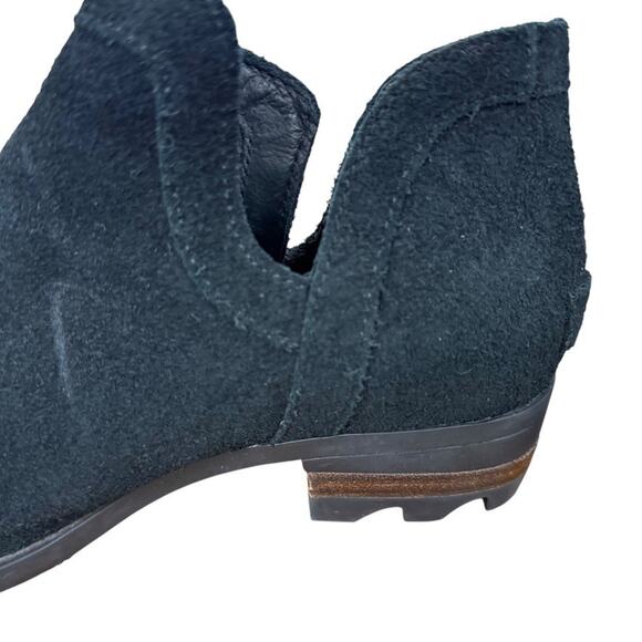 Sorel Lolla Cut Out Bootie Ankle Boots Black Suede Leather Shoes Womens sz 7.5 - Picture 4 of 16